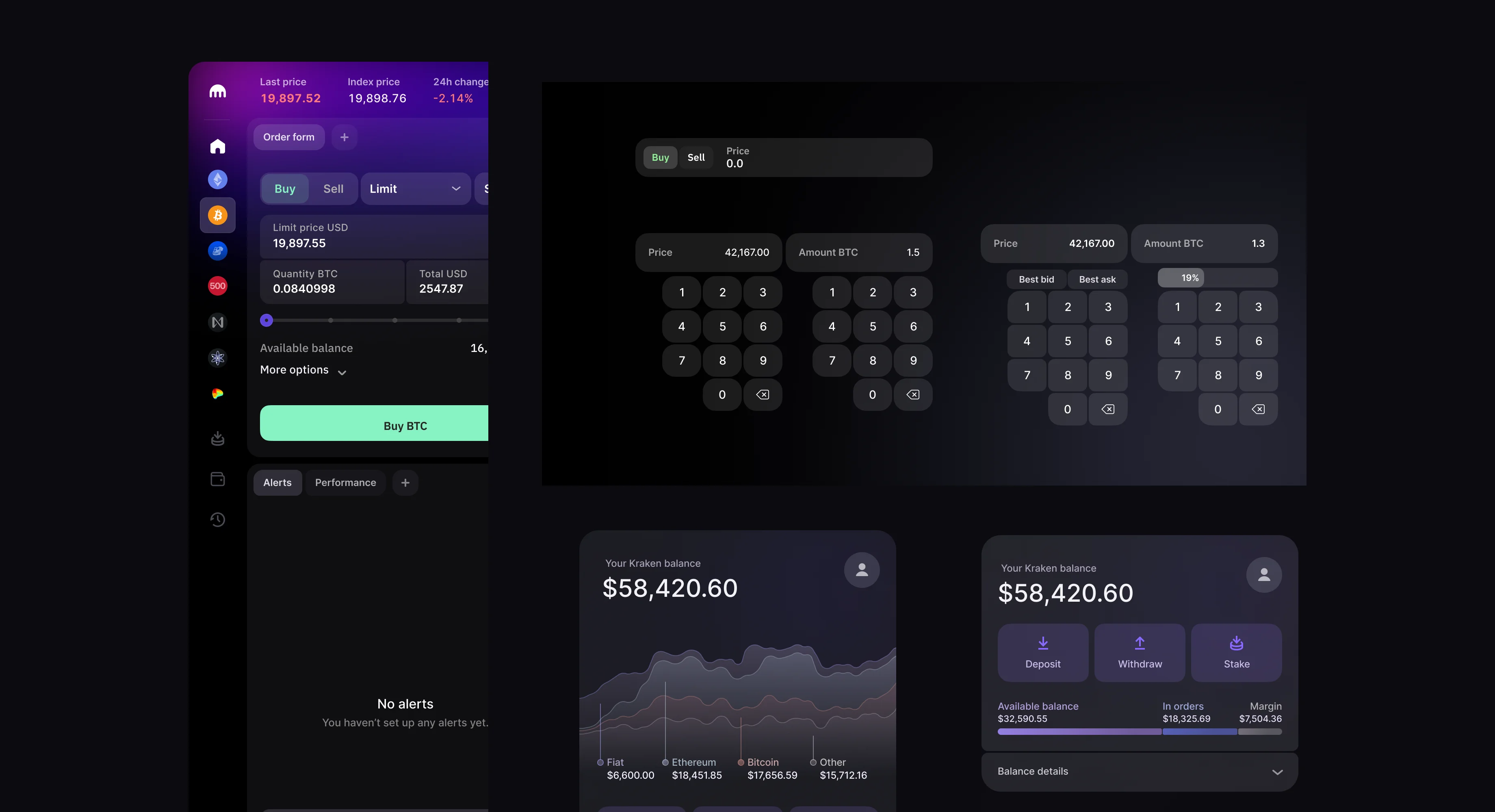 Order form and balance widgets